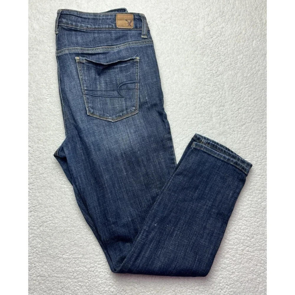 American Eagle High Rise Jegging Medium Wash Blue Skinny Jeans Size 12 Short